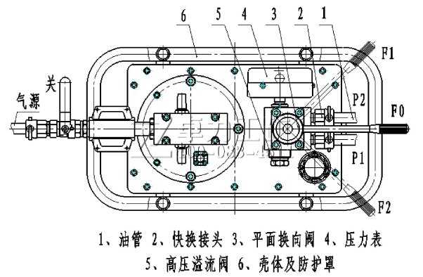 氣動錨索張拉機具氣動泵結(jié)構圖